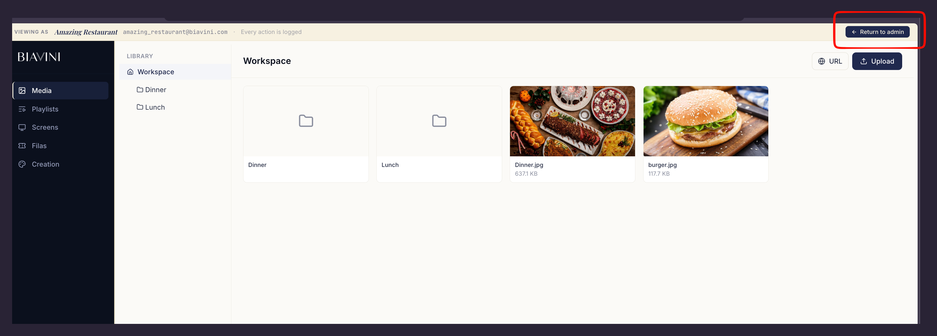 O banner "Visualizando como…" no topo do painel.